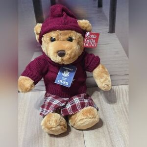 Gund Teddy Bear in Burgundy Outfit